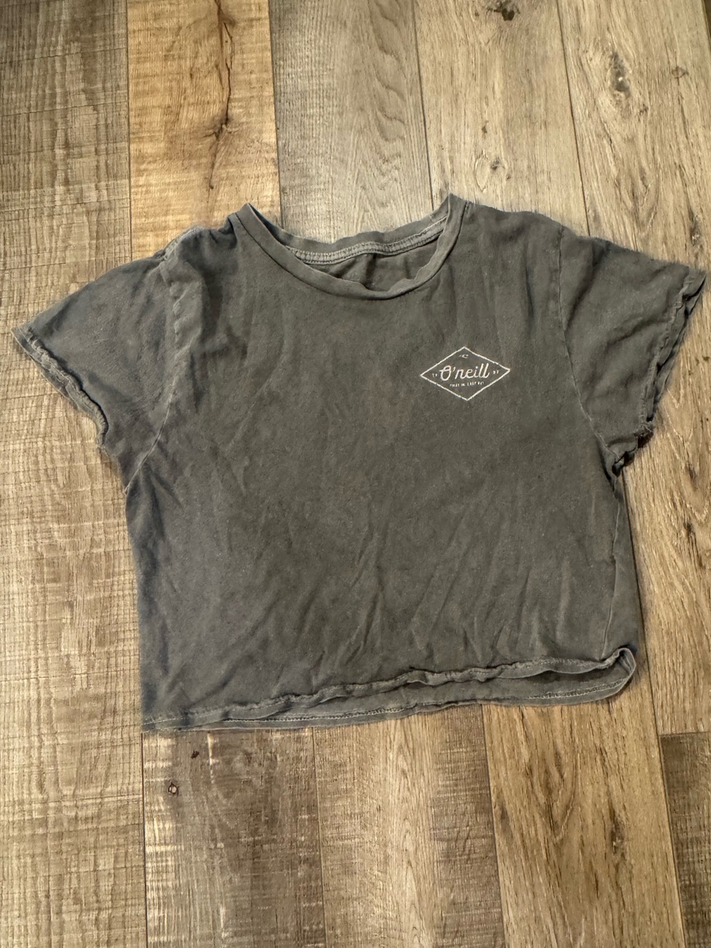 O'Neill Washed Gray Cropped Logo Tee